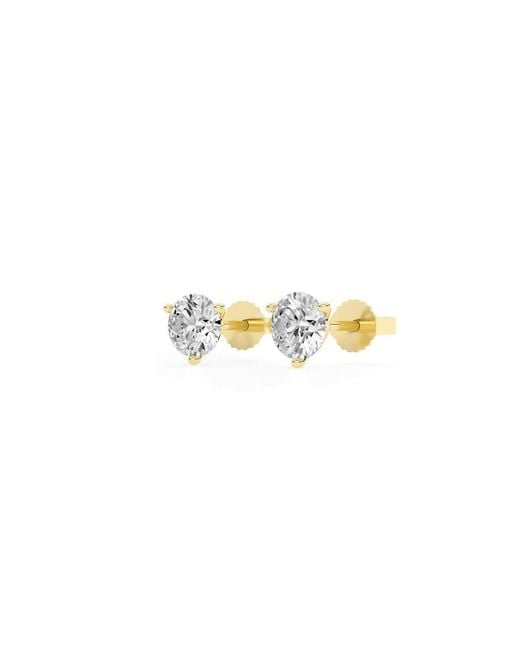 Brilliant Diamond Metallic 14Kt 1.50 Carat Lab Grown Diamond Stud Earrings For