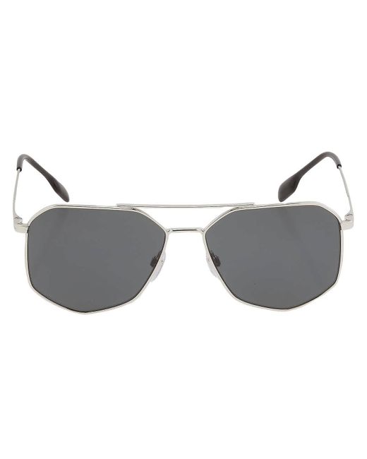 Burberry Gray Ozwald Dark Grey Irregular Sunglasses for men