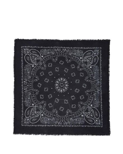 Kujten Black Square Shaped Cashmere Scarf