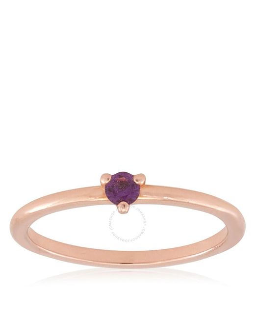 Pandora Metallic Rose Gold-plated Cz Solitaire Ring, Size