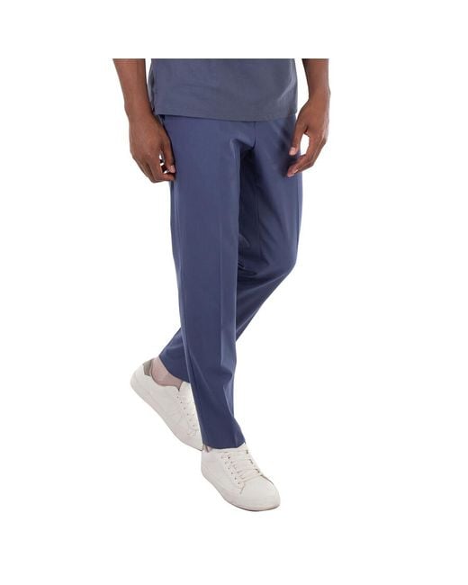 Boss Blue Performance-Stretch Wool-Blend Trousers, Brand Size 52 (Waist for men
