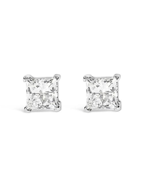 Haus of Brilliance Metallic 14K 3/4 Cttw Princess Cut Lab Grown Diamond Solitaire Stud Earrings (F-G, Vs2-Si1)