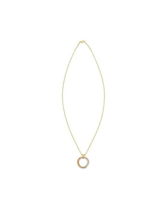 Tresorra Metallic 14K Yelow Rose Trinity Circle Necklace