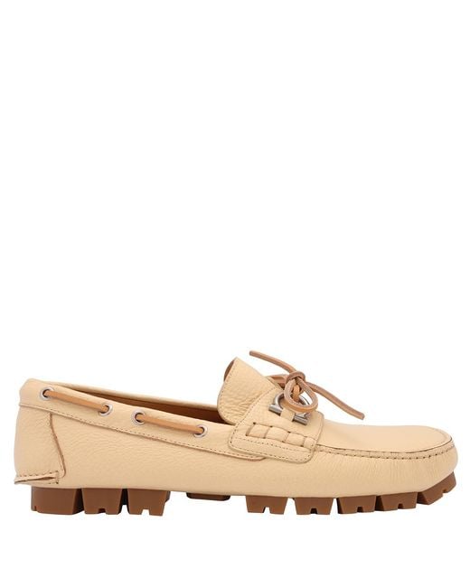 Ferragamo Natural Giosue Gancini Leather Sailor Moccasin for men