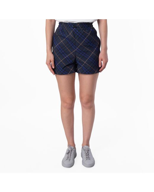 Burberry Blue Check Printed Ekd Shorts, Brand Size 2 Us