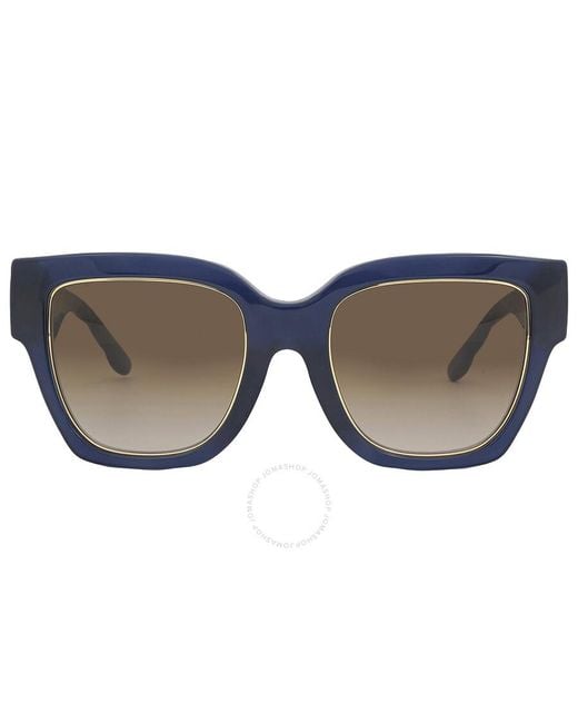 Tory Burch Blue Kira Square Sunglasses