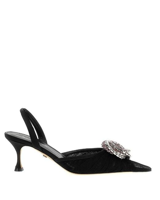 Mach & Mach Black Galaxy Slingbacks, Brand Size 37 Us