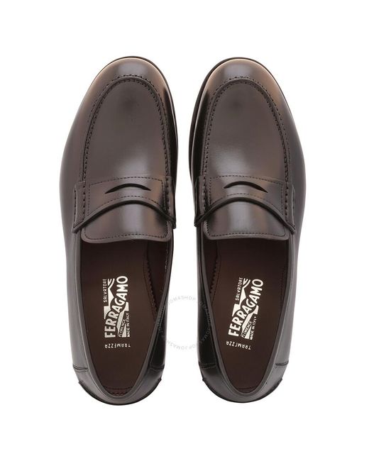 Ferragamo Brown Salvatore Herren Leather Penny Loafers for men
