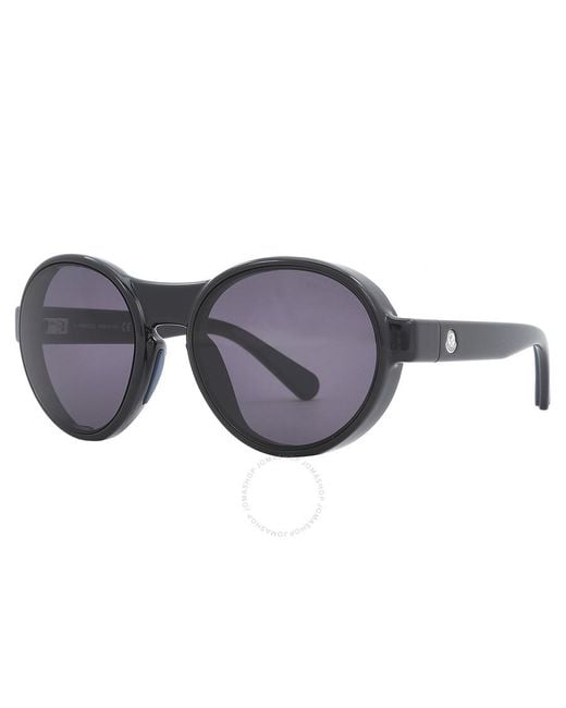 Moncler Purple Steradian Grey Round Sunglasses Ml0205 01a 56
