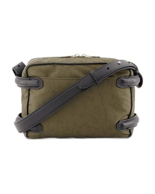 McQueen Green Harness Camera Crossbody Bag Khaki for men