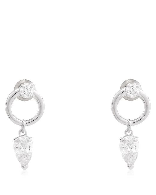Swarovski Metallic Mesmera Rhodium Plated Drop Earrings for men