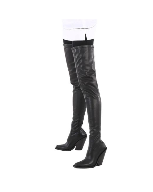 Burberry Black Stretch Leather Over-the-knee Boots