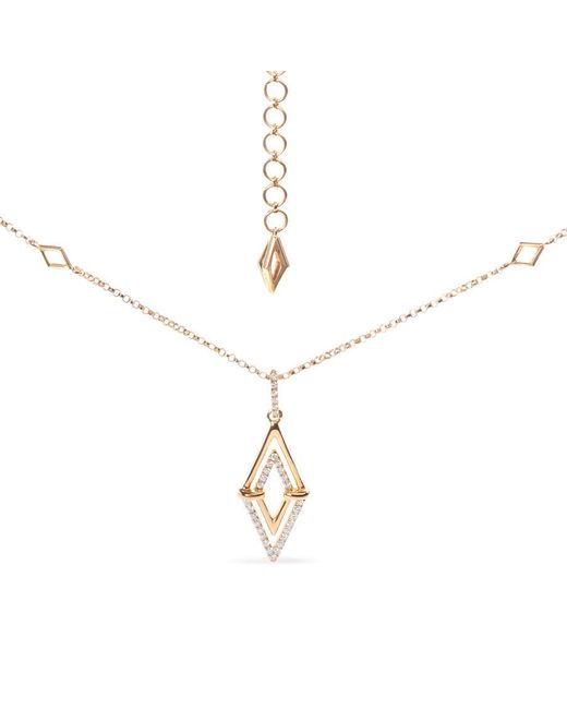 Haus of Brilliance Metallic 14K 1/4 Cttw Diamond Double Triangle Geometric 18" Pendant Necklace (G-H Si1-Si2