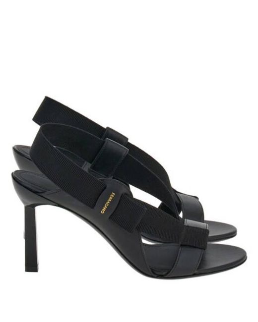 Ferragamo Black Vara Bow Vale 85 Sandals