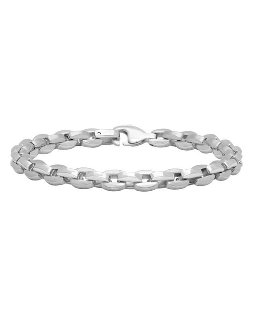 Robert Alton Metallic Oval Link Stainless Steel Bracelet for men