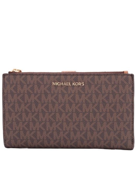 Michael Kors Brown Adele Logo Smartphone Wristlet