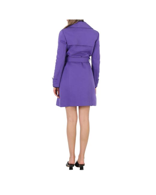 Moschino Purple Button-embellished Cotton-gabardine Trench Coat