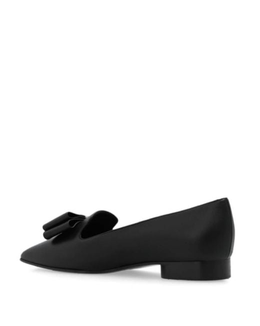 Ferragamo Black Ferragamo Leather Loafers, Size 6 C