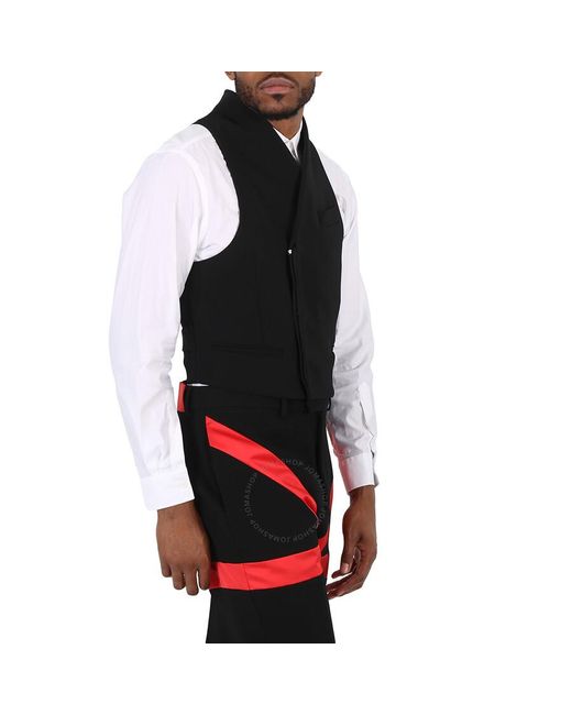 Ferragamo Black Double Breasted Slim Fit Waistcoat for men
