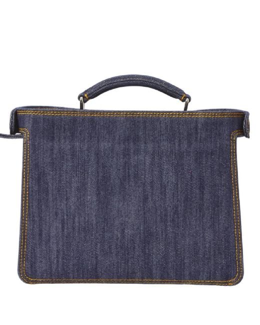 Fendi Blue Peekaboo Iseeu Mini Bag Denim-Effect Fabric for men