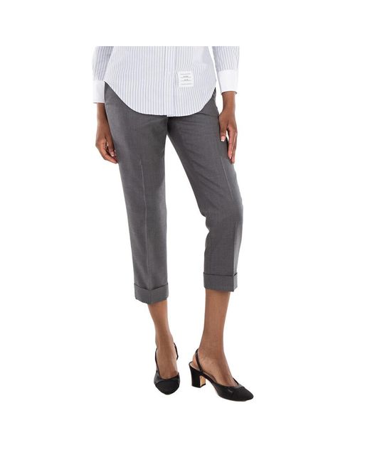Thom Browne Blue Low Rise Side Tab Slim Trousers, Brand Size 38 (Us