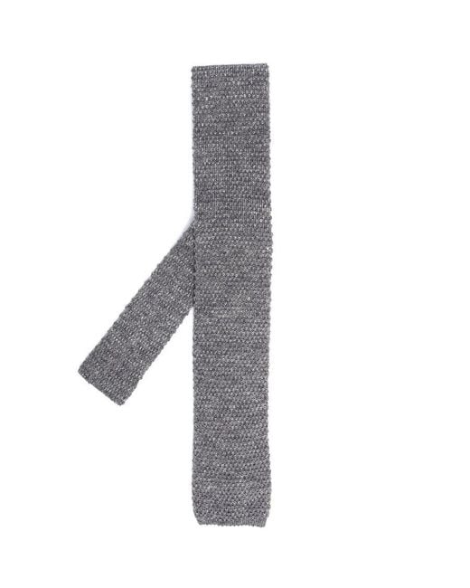 Brunello Cucinelli Gray Textured Knit Tie for men