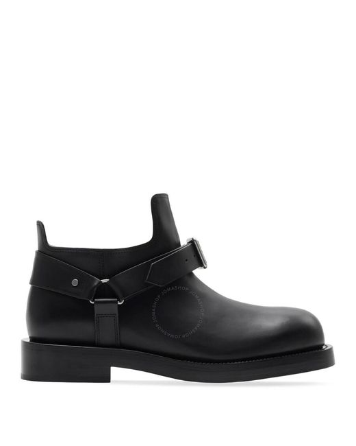 Burberry Black Leather Saddle Boots, Brand Size 42 Us for men