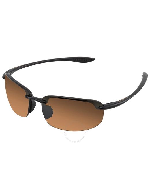 Maui Jim Brown Ho'okipa Hcl Bronze Wrap Sunglasses H407-02 64