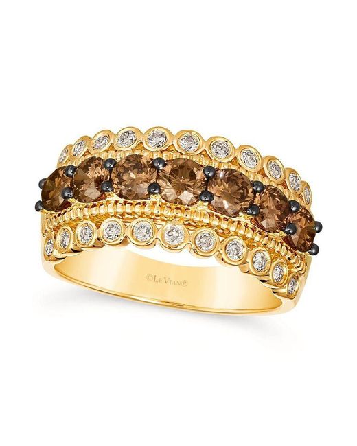 Le Vian Metallic Ladies Chocolate And Honey Anniversary Rings Set