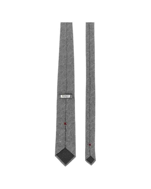 Brunello Cucinelli Black Medium Silk Tie, One Size for men