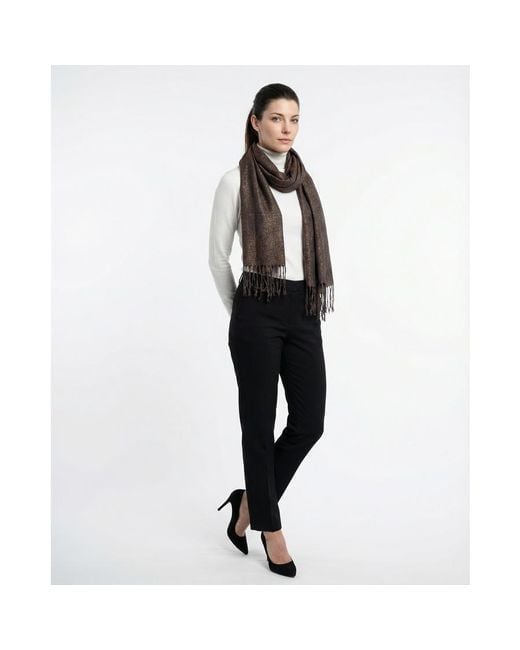 Brunello Cucinelli Black Multi Metallic Linen Scarf, One Size