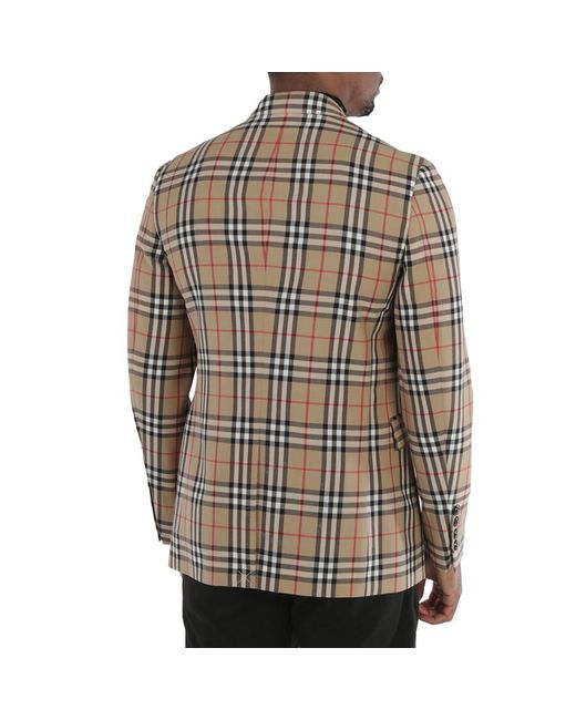 Burberry Brown Single-breasted Vintage Check Wool Mohair Slim Fit Tailored Jacket for men