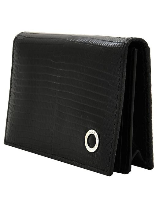 BVLGARI Black Business Leather Card Holder for men