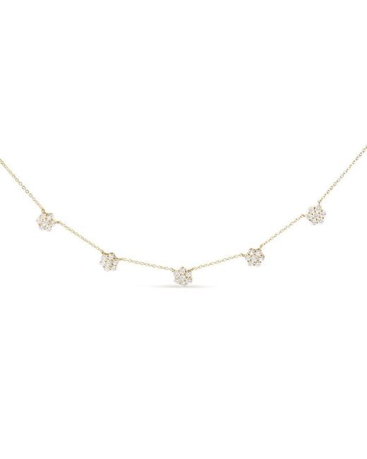 Haus of Brilliance Metallic 14K 2.00 Cttw Diamond Cluster 18" Station Necklace (I-J Color, I1-I2 Clarity) for men