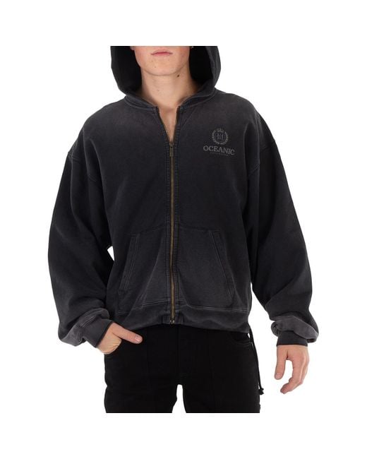 Holzweiler Black M. Omen Oceanic Zip Hoodie for men