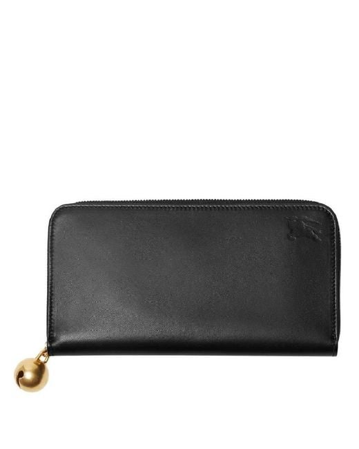 Burberry Black Ekd Leather Zip-Around Wallet