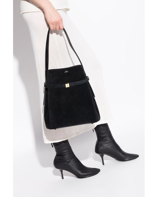 Totême  Black Toteme Suede Shoulder Bag