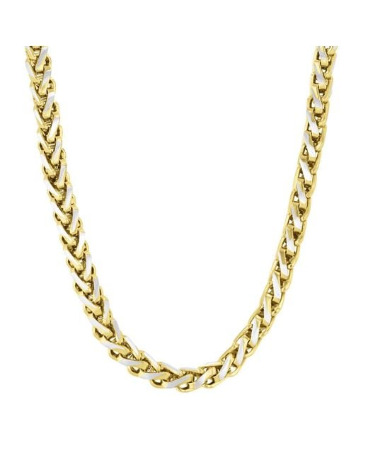 Robert Alton Metallic Stainless Steel With Finish Wheat Chain for men