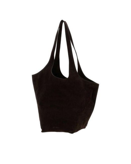 The Attico Black Dark Suede Large Le Scoop Shopping Bag