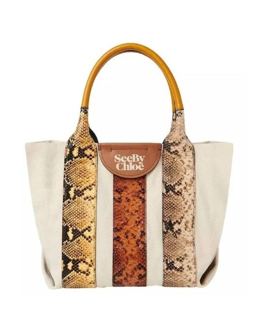See By Chloé Brown Small Laetizia Tote Bag