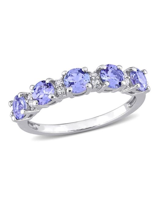 Amour Blue 1 1/2 Ct Tgw Tanzanite And Topaz Semi Eternity Ring for men