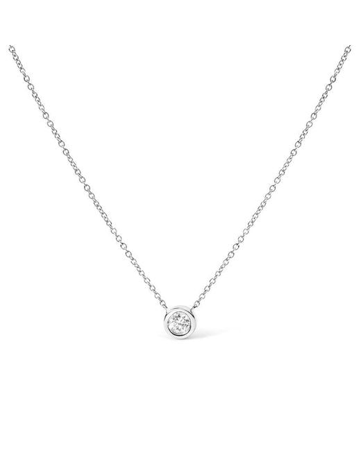 Haus of Brilliance Metallic 14K 1/2 Cttw Lab Grown Diamond Modern Solitaire 16"-18" Pendant Necklace