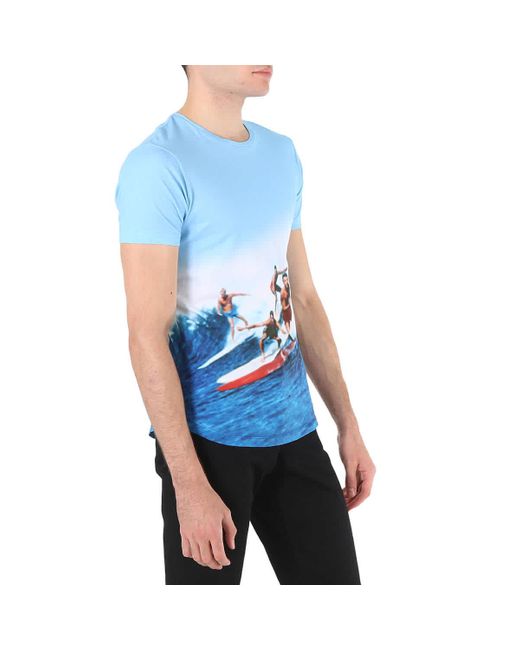 Orlebar Brown Blue Surf-print Photographic T-shirt for men