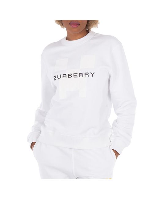 Burberry White X Minecraft Adley Logo Print Sweatshirt