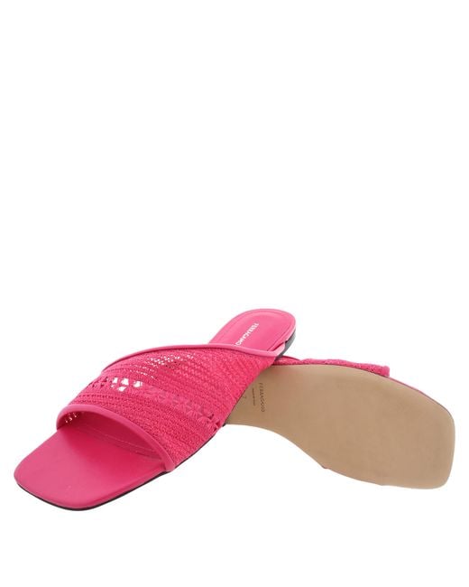 Ferragamo Pink Ferragamo Nyna Mesh Slide Sandals, Size 7 C