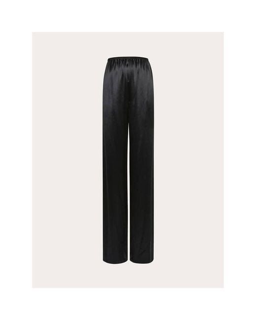 Ferragamo Black Relaxed Rayon Trousers, Brand Size 40 (Us