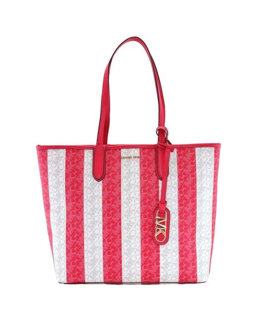 Michael Kors Red Eliza Large Striped Tote Bag for men