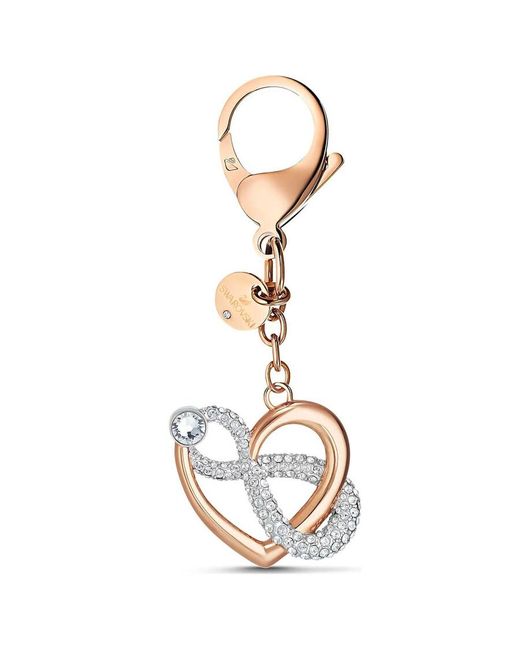 Swarovski Metallic Infinite Key Ring Bag Charm Rose Shiny Multi