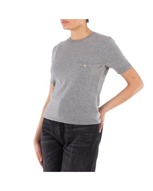Versace Gray Medusa 95 Cashmere-Blend Knit T-Shirt