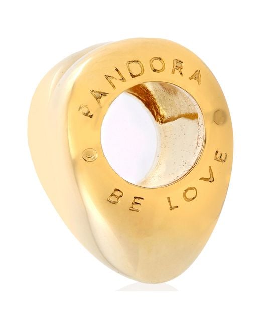 Pandora Yellow Be Love 14K-Plated Engravable Heart Charm for men